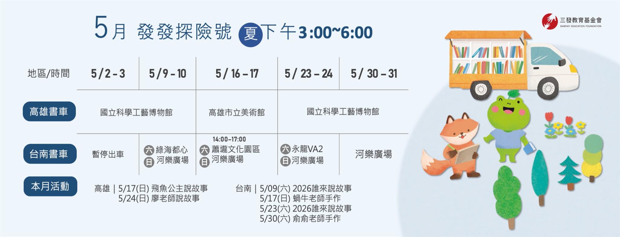 5月書車服務時間